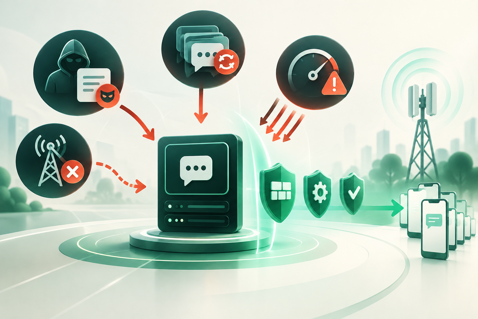 Threat Model: Spoofing, Replay, Overload, and Loss