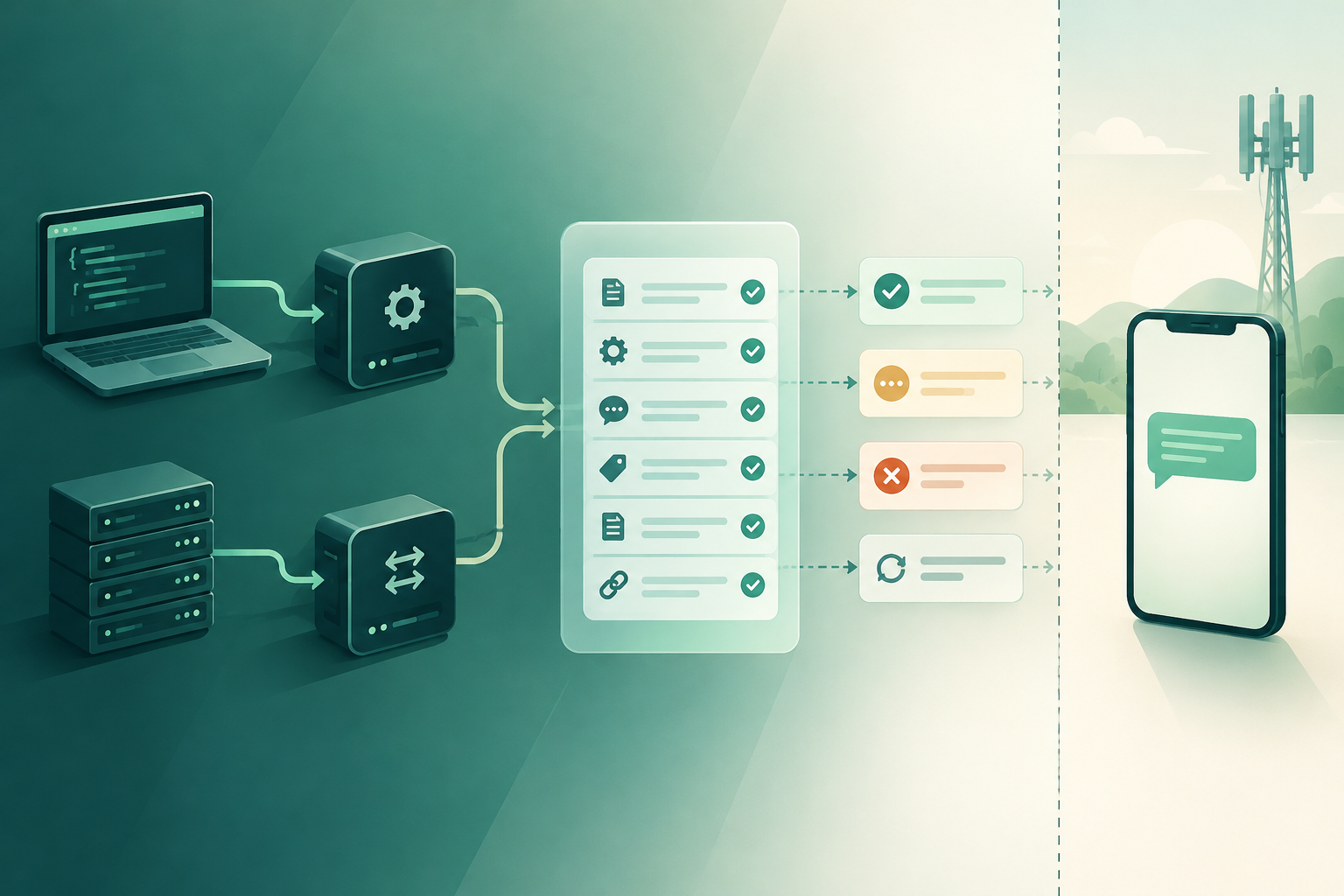 Diagramma di test di regressione che confronta un’integrazione HTTP e una connessione SMPP per SMS A2P