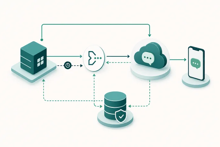 Diagrama de flujo para reintentos idempotentes en una API SMS