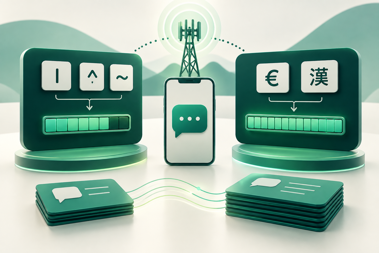 GSM 7-bit, caratteri di escape e Unicode