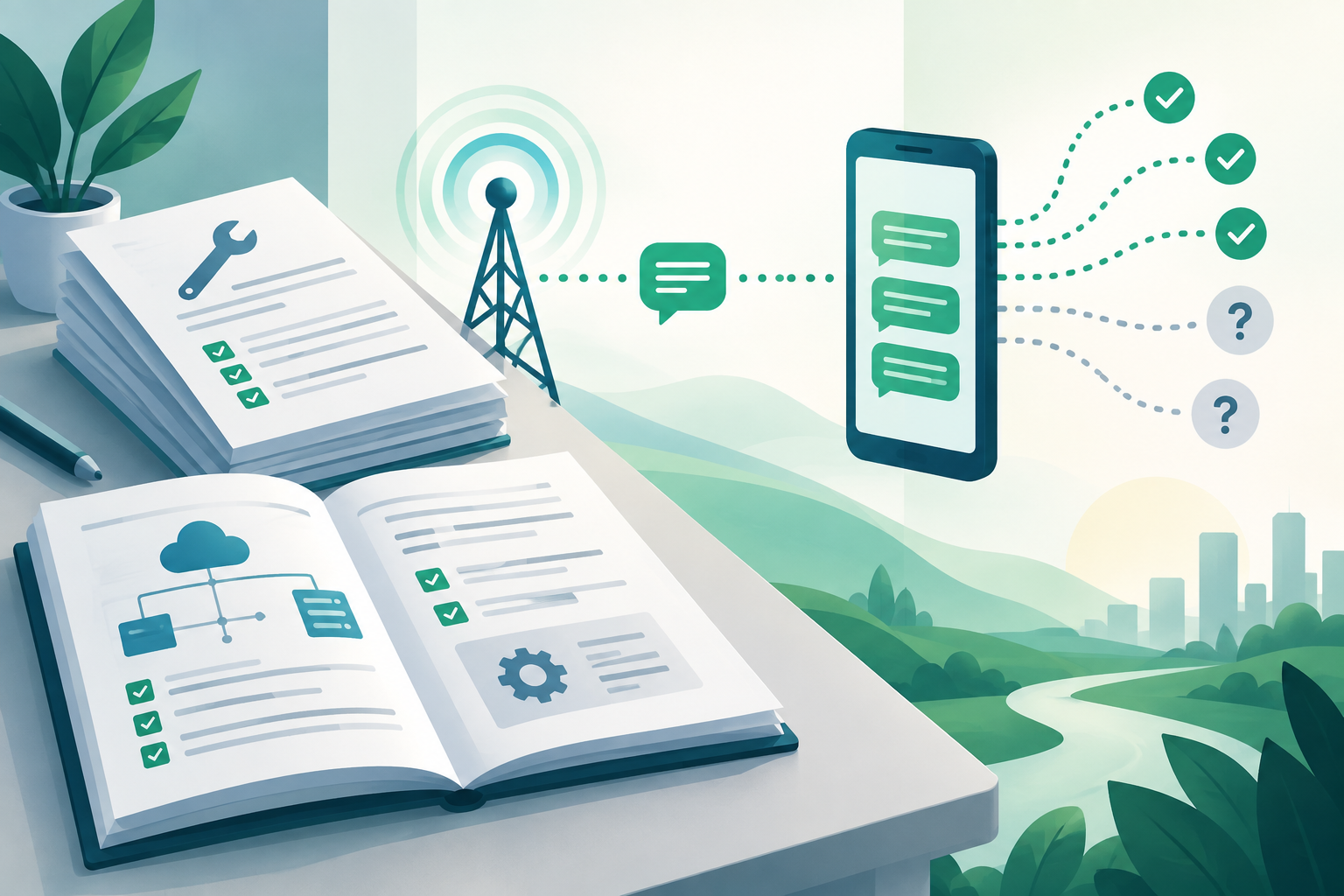 Illustration d’un document technique sur la maintenance des routes A2P SMS et les limites des éléments disponibles